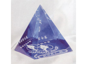 トロフィー：ピラミッドベース　ブルー ・・・ オリジナルデザイン加工